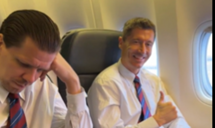 Tak Lewy i Szczęsny podróżują na mecz LM ze Slavią xD [VIDEO]